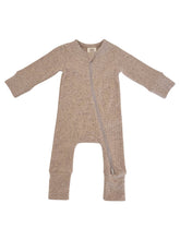 Load image into Gallery viewer, Tan Speckle / 2-Way Zip Romper