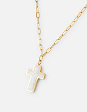 Load image into Gallery viewer, White Enamel Cross Necklace