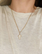 Load image into Gallery viewer, White Enamel Cross Necklace