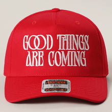 Load image into Gallery viewer, GOOD THINGS ARE COMING Embroidered Two-Tone Trucker Hat