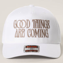 Load image into Gallery viewer, GOOD THINGS ARE COMING Embroidered Two-Tone Trucker Hat