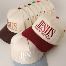 Load image into Gallery viewer, JESUS - The Way, The Truth, The Life - Embroidered Trucker Hat