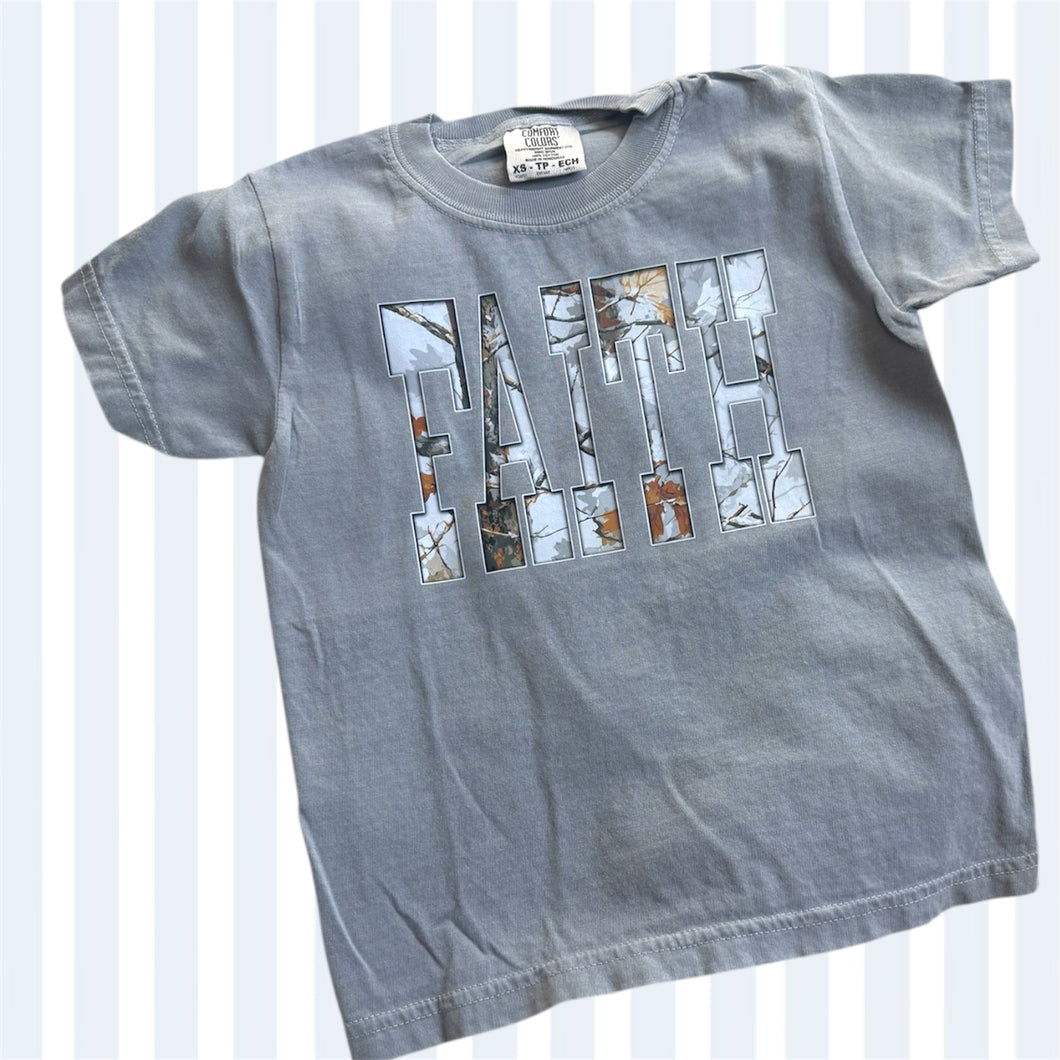 Faith Camo Kids Tee Shirt