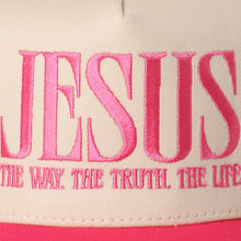 Load image into Gallery viewer, JESUS - The Way, The Truth, The Life - Embroidered Trucker Hat