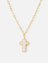 Load image into Gallery viewer, White Enamel Cross Necklace