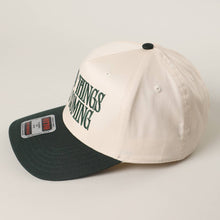 Load image into Gallery viewer, GOOD THINGS ARE COMING Embroidered Two-Tone Trucker Hat