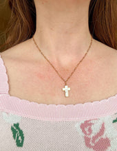 Load image into Gallery viewer, White Enamel Cross Necklace